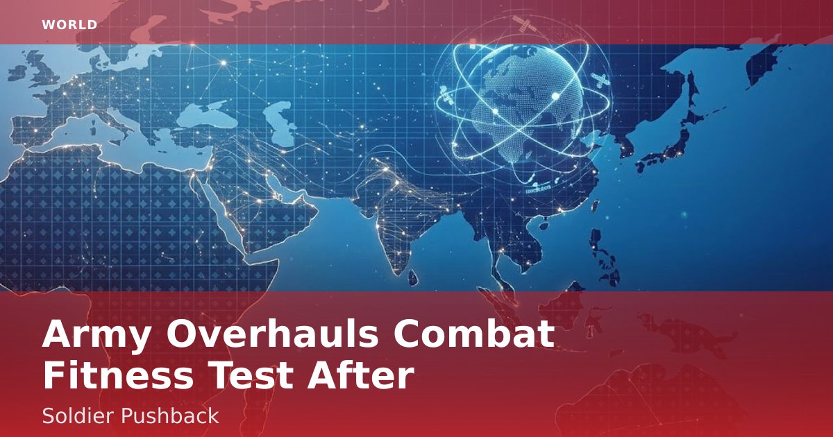 Army Overhauls Combat Fitness Test After Soldier Pushback