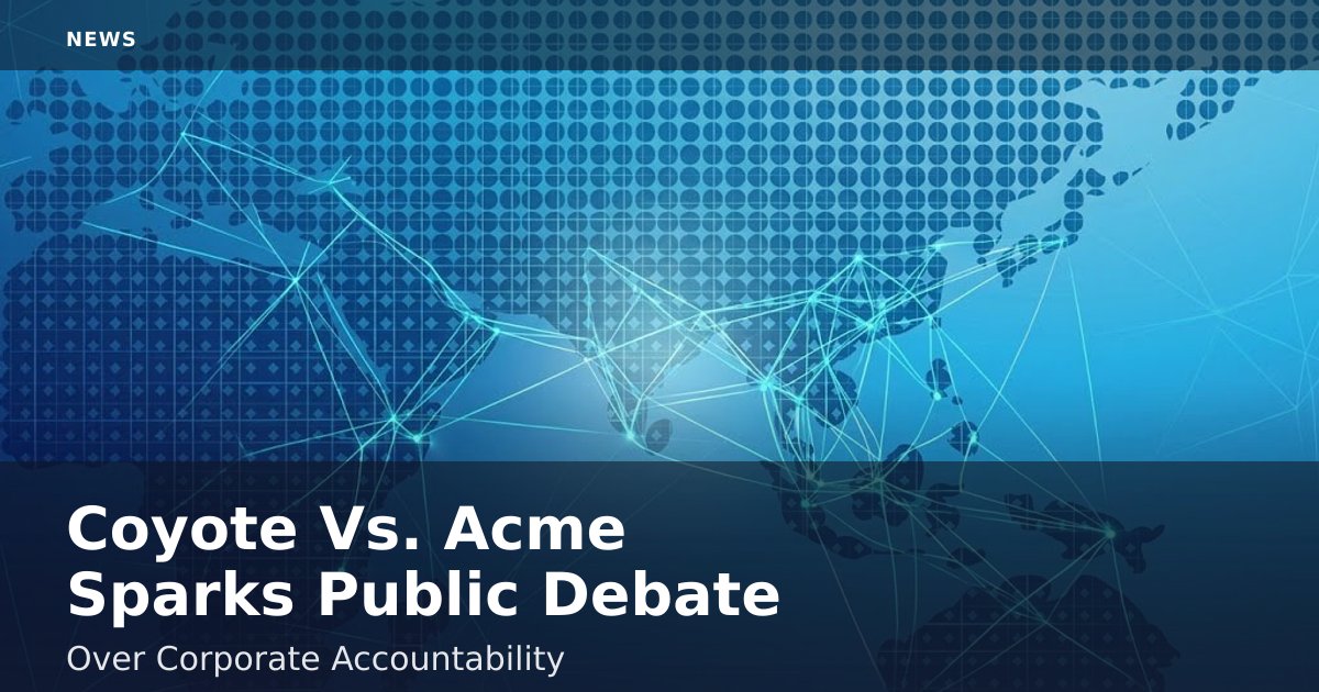 Coyote Vs. Acme Sparks Public Debate Over Corporate Accountability