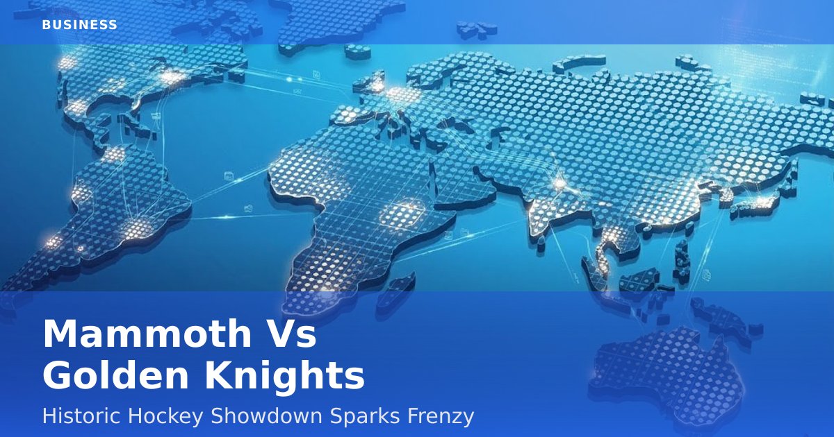 Mammoth Vs Golden Knights: Historic Hockey Showdown Sparks Frenzy