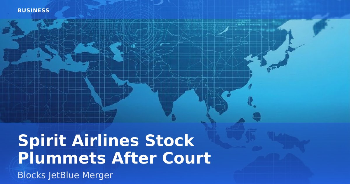 Spirit Airlines Stock Plummets After Court Blocks JetBlue Merger
