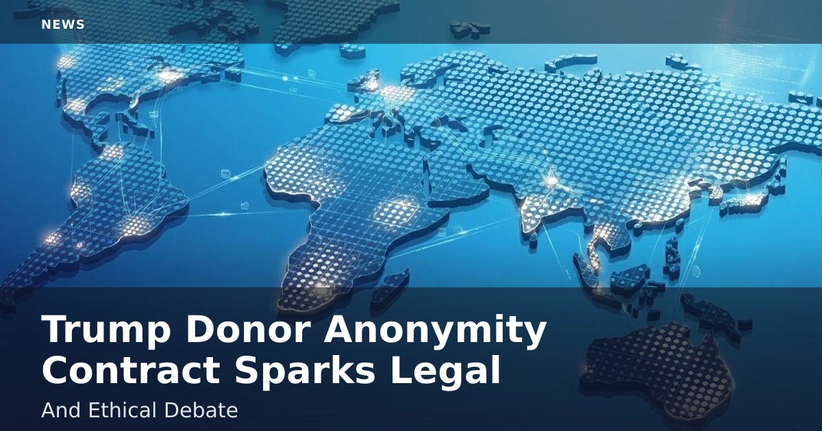 Trump Donor Anonymity Contract Sparks Legal And Ethical Debate